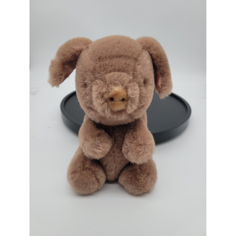 Vintage 1980 Gund Plush Pig Hamlet Mauve Brown 7 Inch Stuffed Animal